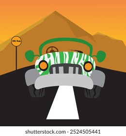 jungle safari car tour. travel car. African cars. Suitable for transportation wall decoration stickers