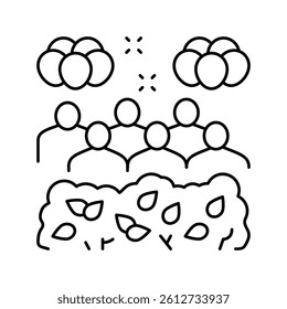 jungle safari kids party line icon vector. jungle safari kids party sign. isolated contour symbol black illustration