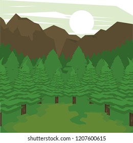Jungle scenery cartoon