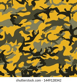 Jungle Seamless Como  Pattern ON YELLOW