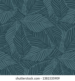 Jungle seamless pattern. Exotic plant. Tropical print, palm leaves vector floral background.