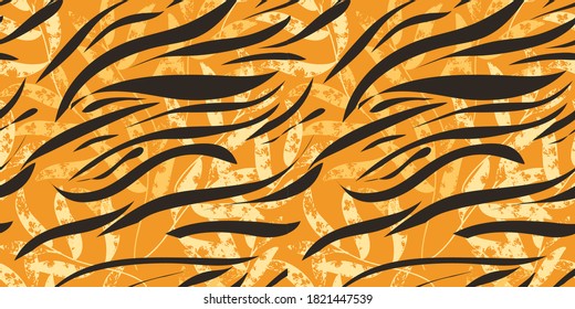 Jungle Seamless pattern. Foliage and animal skim. A pattern for fashion, textille and print. 