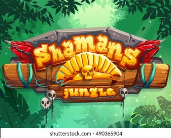 Jungle shamans vector start page cute illustration