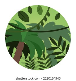 jungle sticker. Palm trees and vines vetkor.
