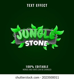 Jungle Stone Nature Leaf Game Title Logo Text Effect