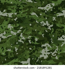 Jungle style camouflage seamless pattern. Shapes of foliage and leaves. Abstract vector army and hunting masking ornament background for banners backdrop, fabric, home decor, wrapping