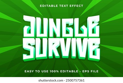 Jungle Survive White gradient sparkle text style effect template editable text effect