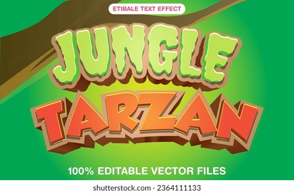 Jungle Tarzan editable vector text effect