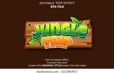 jungle text effect, font editable, typography, 3d text 