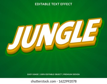 jungle text effect template with 3d type style and trendy concept use for brand label and logotype 