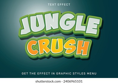 Jungle text style effect 3d editable vector design , text effect typography, font styles,