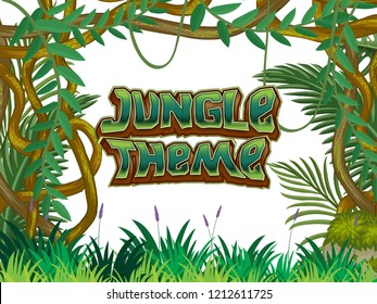 Jungle Theme Nature Scene Illustration