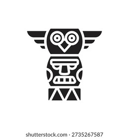 Jungle Totem Filled Icon Vector Illustration