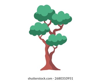 Jungle Tree cartoon Background Illustration