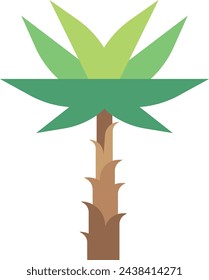 Jungle tree flat icon. Tropical green palm