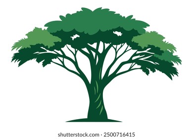 Jungle tree isolated silhouette vector