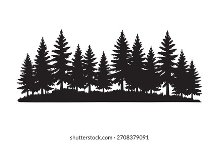 Jungle tree silhouette vector illustration for graphic use.