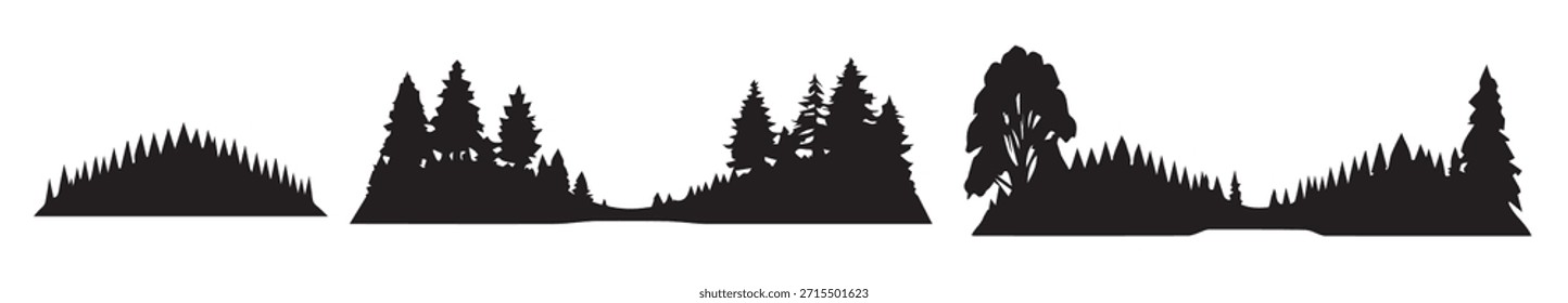 jungle tree vector silhouette illustration