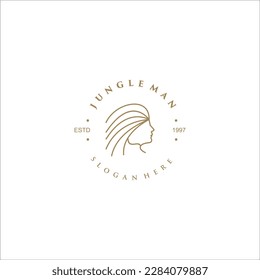 jungle tribe logo design vector template