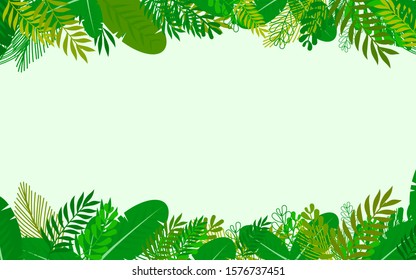 Jungle tropical cartoon background vector illustration 