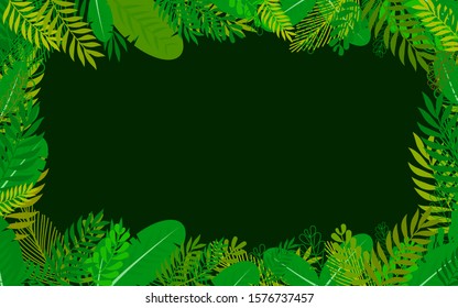 Jungle tropical cartoon background. vector illustration.