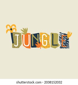 jungle typography with animal pattern