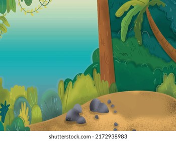 jungle vector design with colorful background
