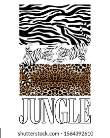 Jungle. Vector hand drawn illustration of tigers isolated. Creative  artwork . Template for card, poster, banner, print for t-shirt, pin, badge, patch.