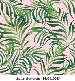 	
Jungle vector pattern with tropical leaves.Trendy summer print.