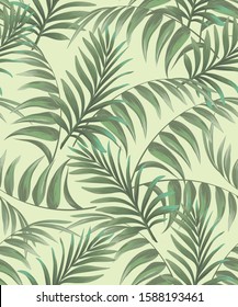 	
Jungle vector pattern with tropical leaves.Trendy summer print. Exotic seamless background.
