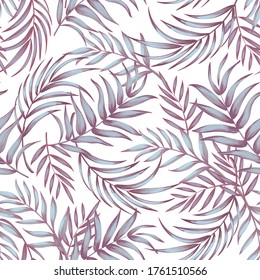 Patrón vectorial de jungla con hojas tropicales. Impresión veraniega de moda. Un entorno exótico y sin fisuras.