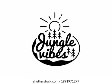 Jungle vibes line art illustration design