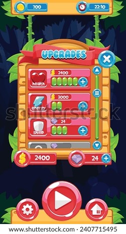 Jungle Video Game Graphical User Interface