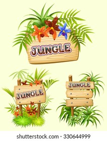 Jungle. Wood Sign With Space For Text