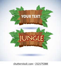 jungle wood sign vector