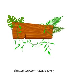 Jungle Wooden Signboard Cartoon Game Forest Stock Vector (Royalty Free ...