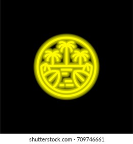 Jungle yellow glowing neon ui ux icon. Glowing sign logo vector