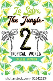 the jungle,t-shirt print poster vector