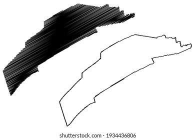 Juniata County, Commonwealth of Pennsylvania (U.S. county, United States of America) map vector illustration, scribble sketch Juniata map