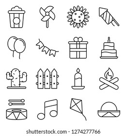 Junina icons pack. Isolated junina symbols collection. Graphic icons element