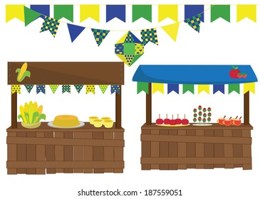 Junina Party elements vector.