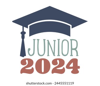 Junior 2024 typography t-shirt design