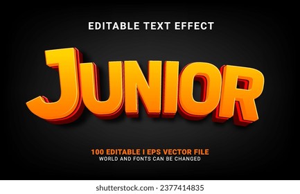 junior 3d style editable text effect