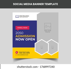 Junior Admission for Kids School Education Social Media banner Template Design Story.