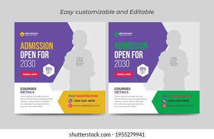 Junior Admission School Education Social Media banner Template Design Story for Kids.