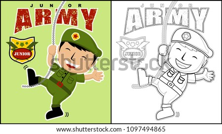 Junior Army Cartoon Coloring Book Page Stock Vector (Royalty Free ... Junior Army Cartoon Coloring Book Page Stock Vector (Royalty Free ...