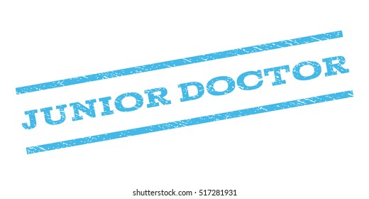 Junior Doctor watermark stamp. Text caption between parallel lines with grunge design style. Rubber seal stamp with dust texture. Vector color ink imprint on a white background.