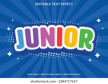 junior editable text effect template use for business logo and brand