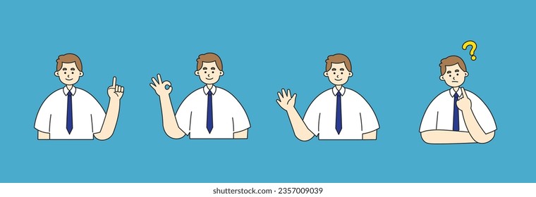 junior high school expression set, indonesia student expression, boy edition
