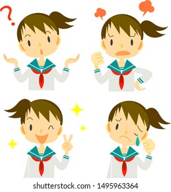 junior high school student set, girl